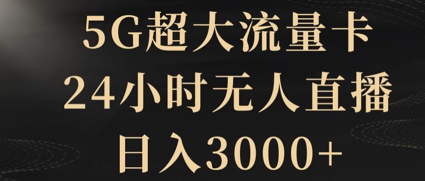 5G超大流量卡，24小时无人直播，日入3000+【揭秘】