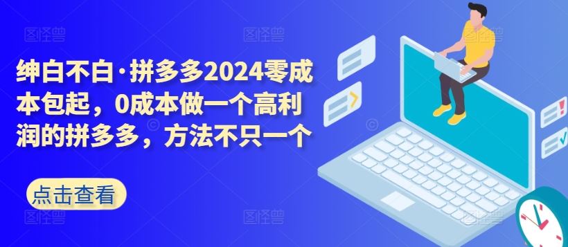 拼多多2024零成本包起，0成本做一个高利润的拼多多，方法不只一个